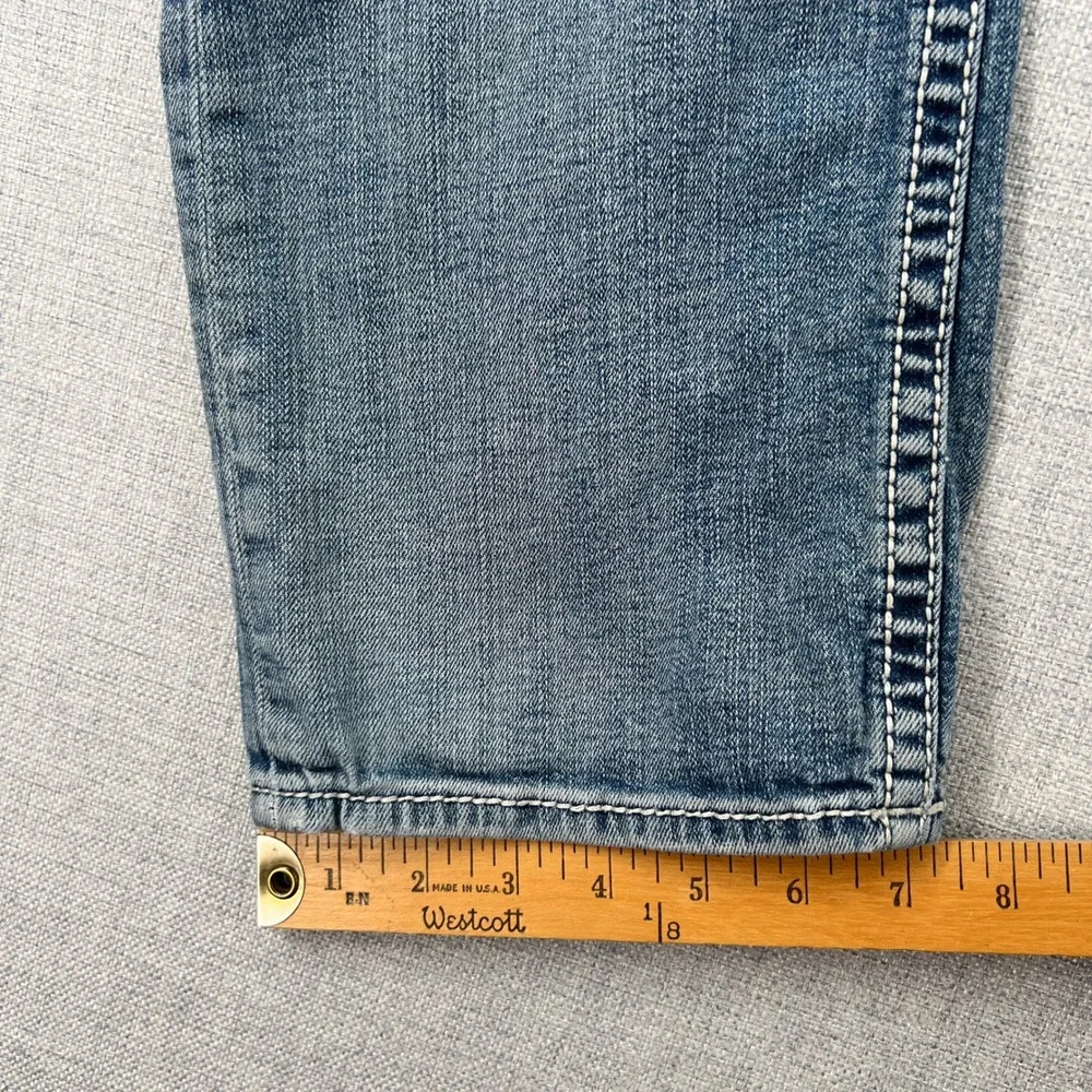 BKE Jake Straight Mens Jeans 33x30 (fit 32x29) Blue Medium Wash Distressed Y2K